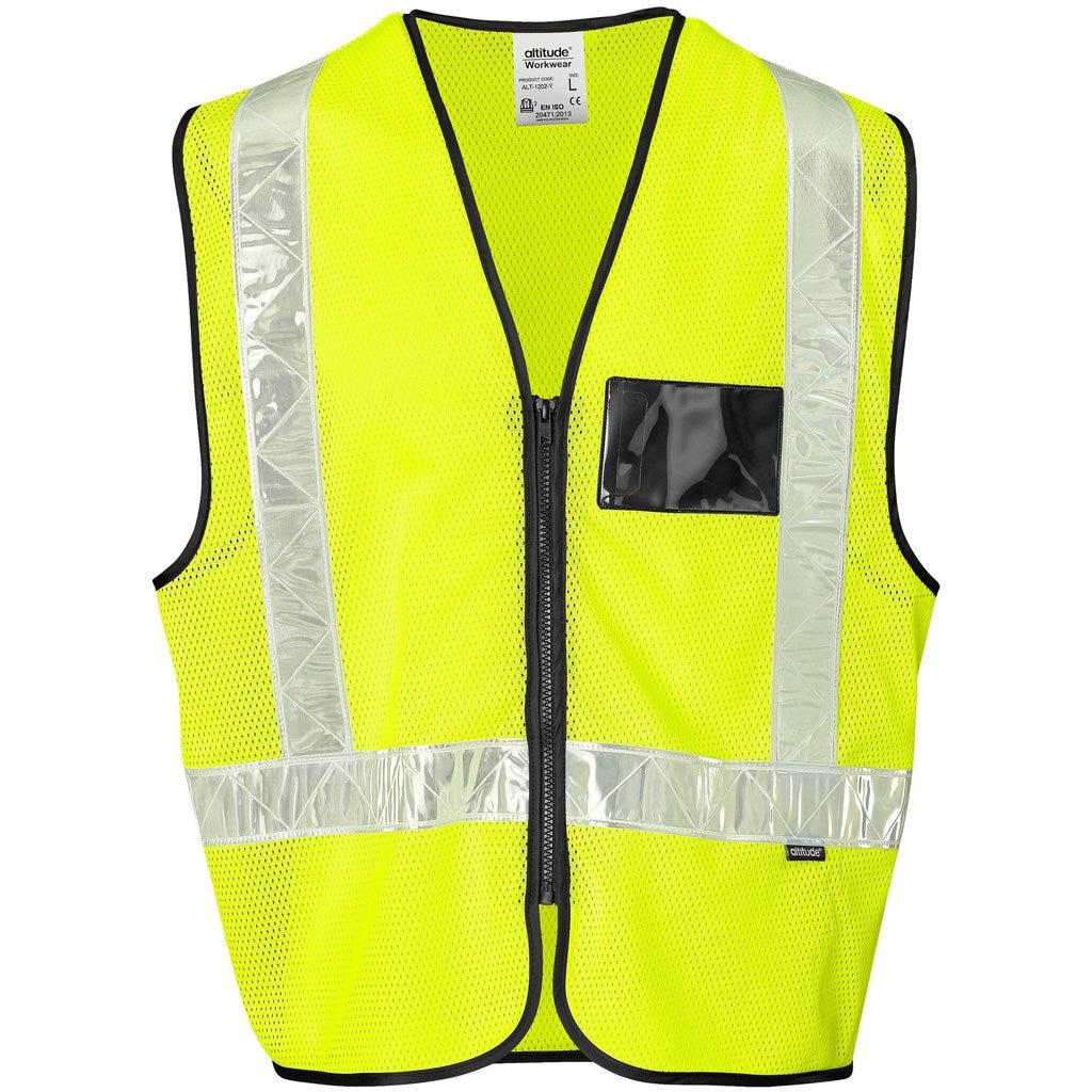 Airport Hi-Viz Reflective Full Zip Vest in Yellow — Print Fast Express