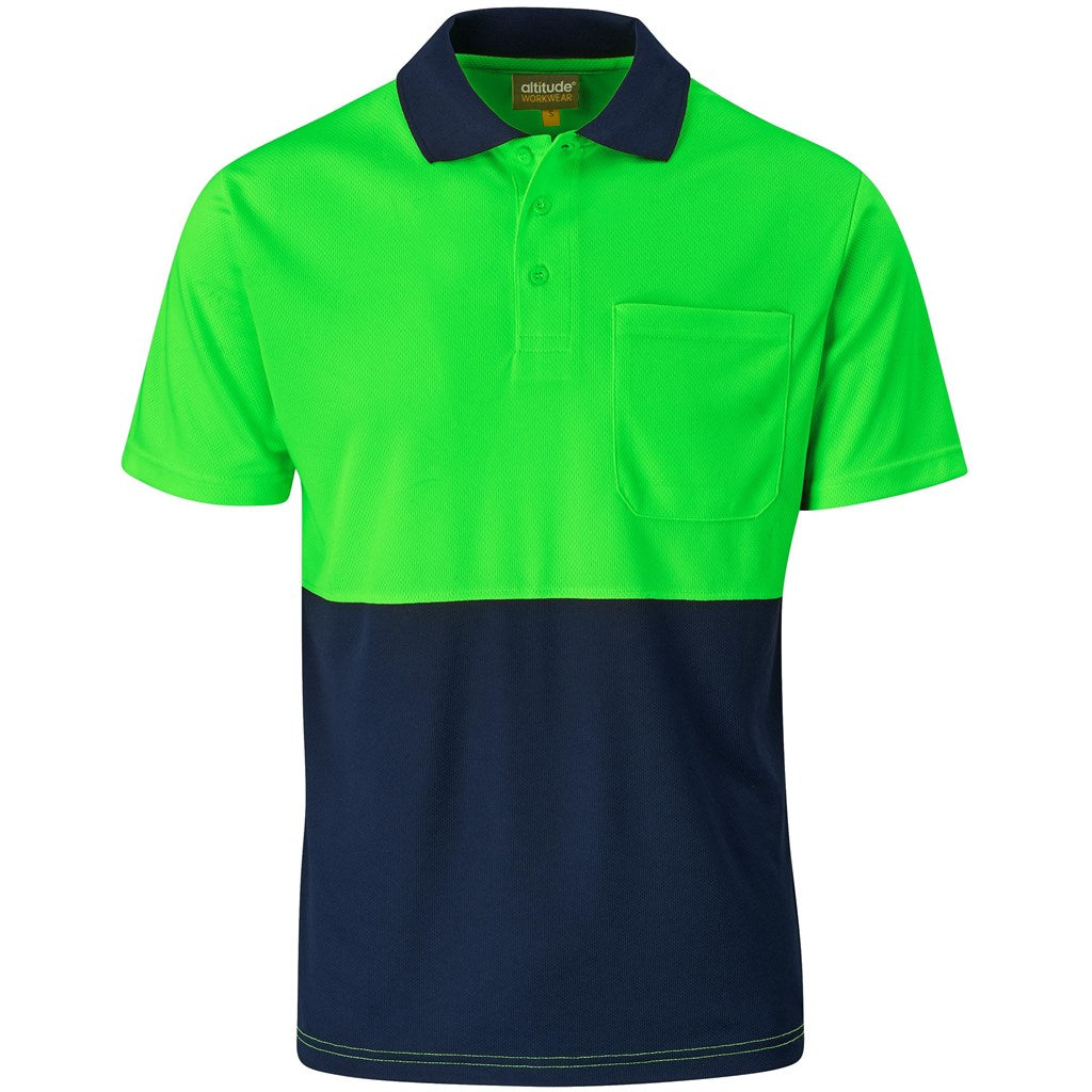 Inspector Two-Tone Hi-Viz Golf Shirt in Lime — Print Fast Express