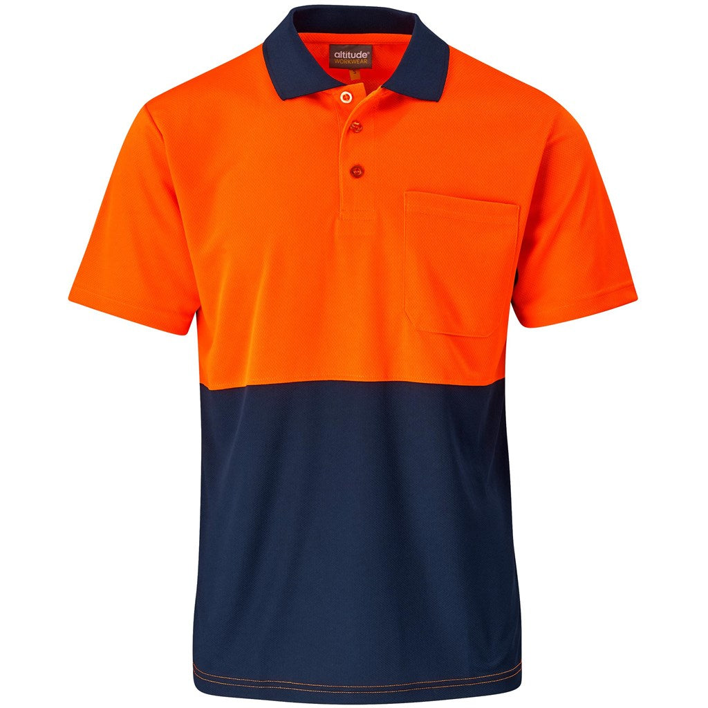 Inspector Two-Tone Hi-Viz Golf Shirt in Orange — Print Fast Express