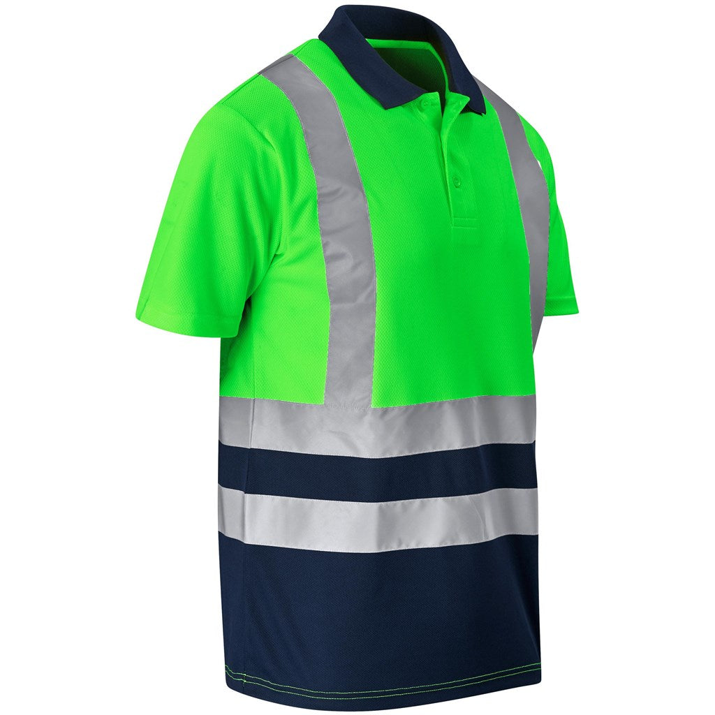 Surveyor Two-Tone Hi-Viz Reflective Golf Shirt in Lime - Print Fast Express