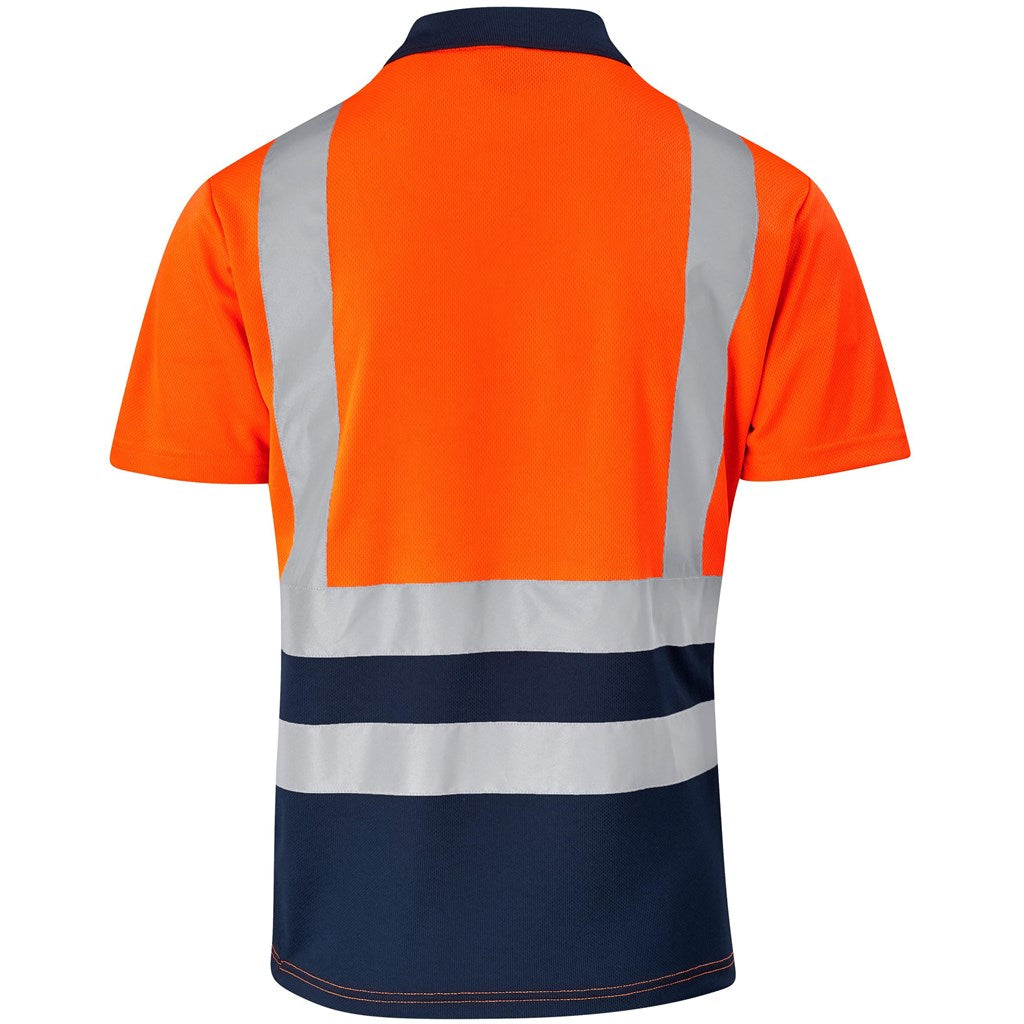 Surveyor Two-Tone Hi-Viz Reflective Golf Shirt in Orange - Print Fast Express