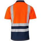 Surveyor Two-Tone Hi-Viz Reflective Golf Shirt in Orange - Print Fast Express