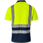 Surveyor Two-Tone Hi-Viz Reflective Golf Shirt in Yellow - Print Fast Express