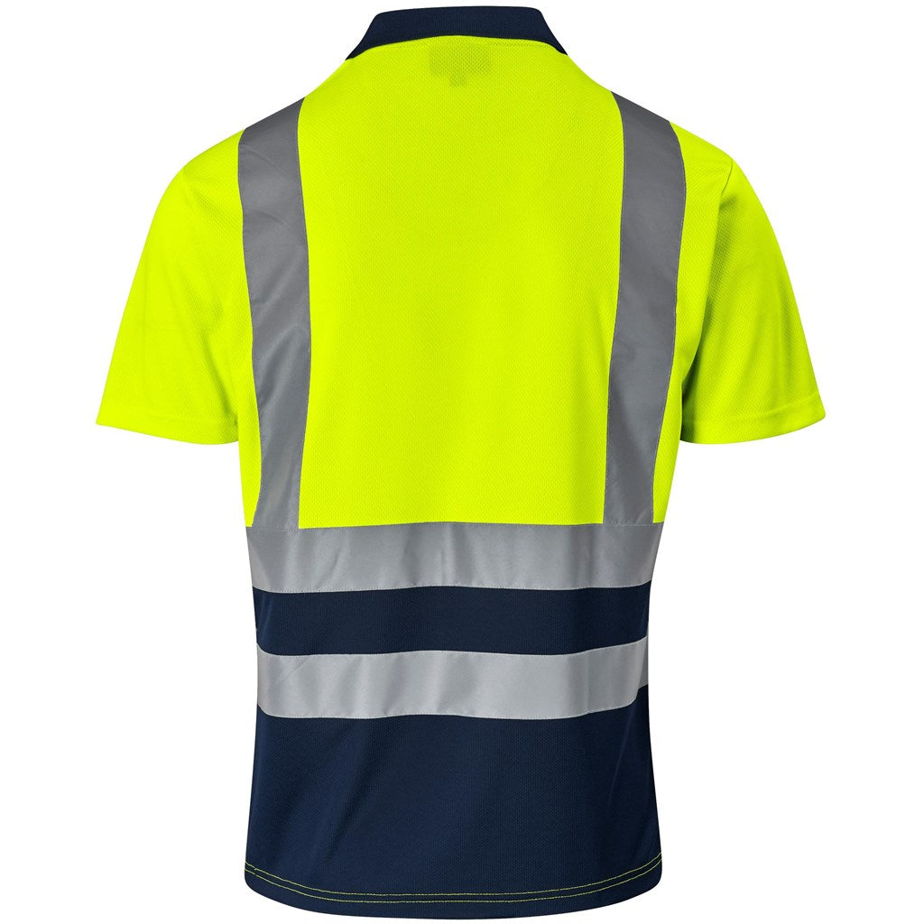 Surveyor Two-Tone Hi-Viz Reflective Golf Shirt in Yellow - Print Fast Express
