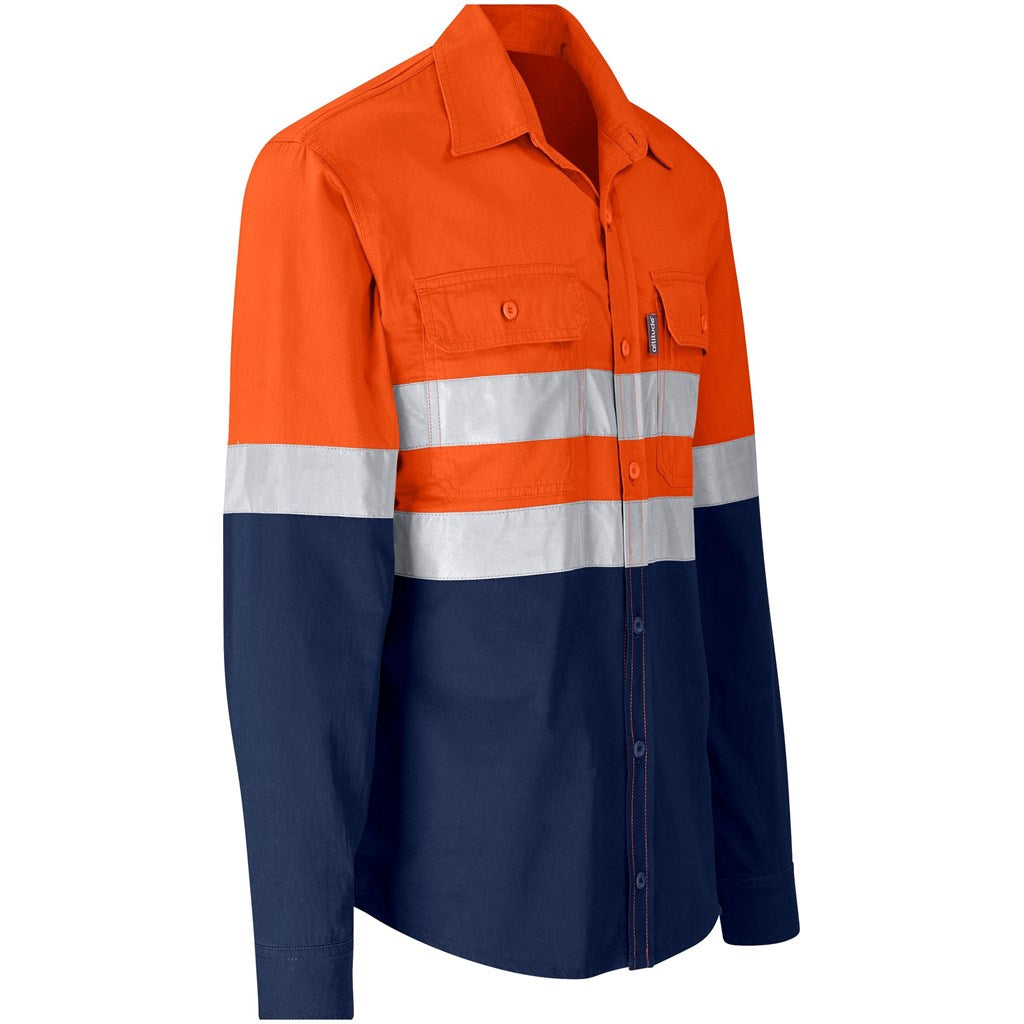 Access Vented Two-Tone Reflective Work Shirt in Orange - Print Fast Express