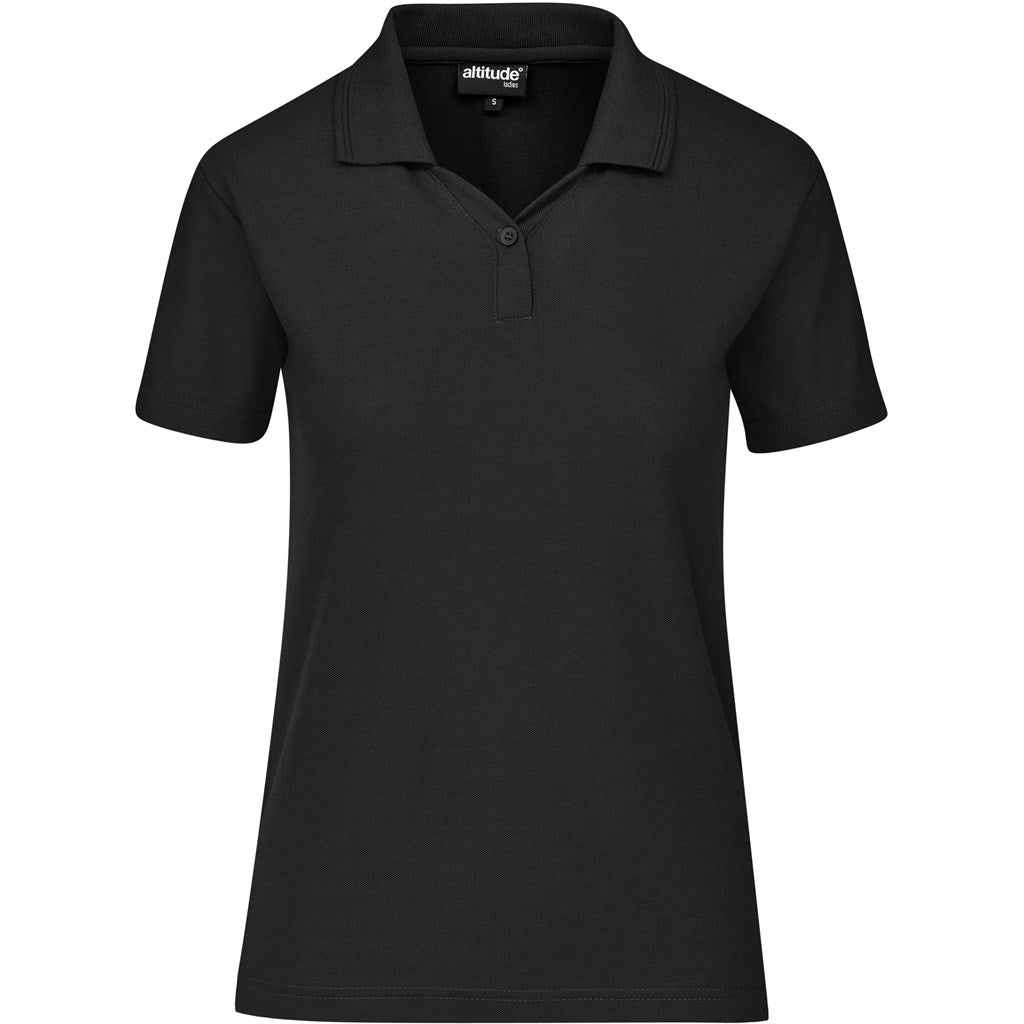 Ladies Basic Pique Golf Shirt in Black — Print Fast Express