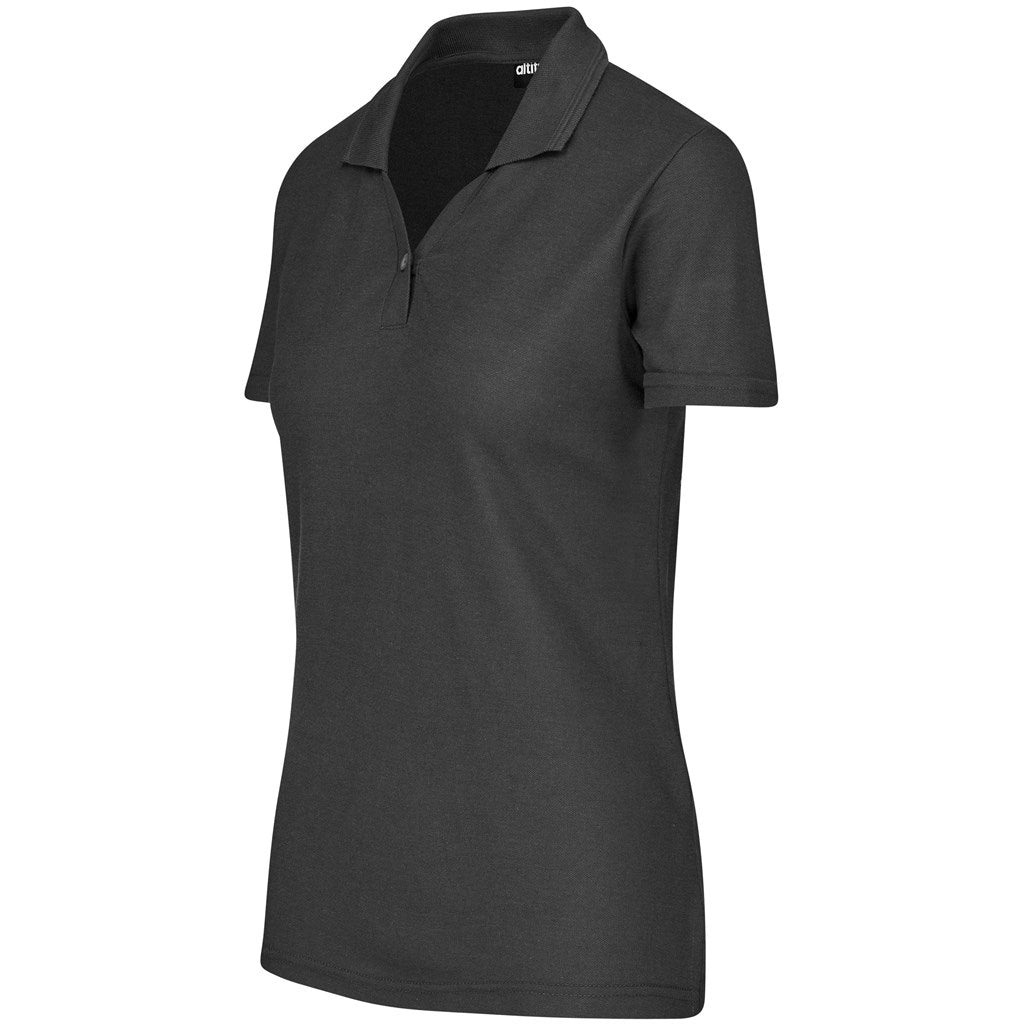 Ladies Basic Pique Golf Shirt in Charcoal - Print Fast Express