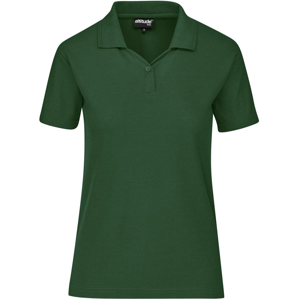 Ladies Basic Pique Golf Shirt in Dark Green — Print Fast Express