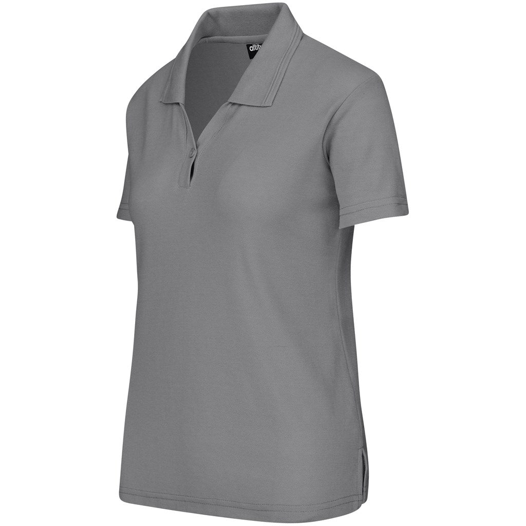 Ladies Basic Pique Golf Shirt in Grey - Print Fast Express
