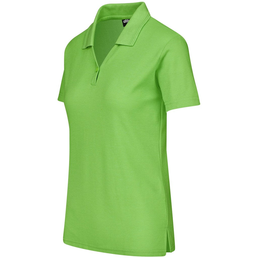 Ladies Basic Pique Golf Shirt in Lime - Print Fast Express