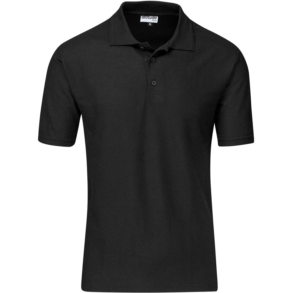 Mens Basic Pique Golf Shirt in Black — Print Fast Express
