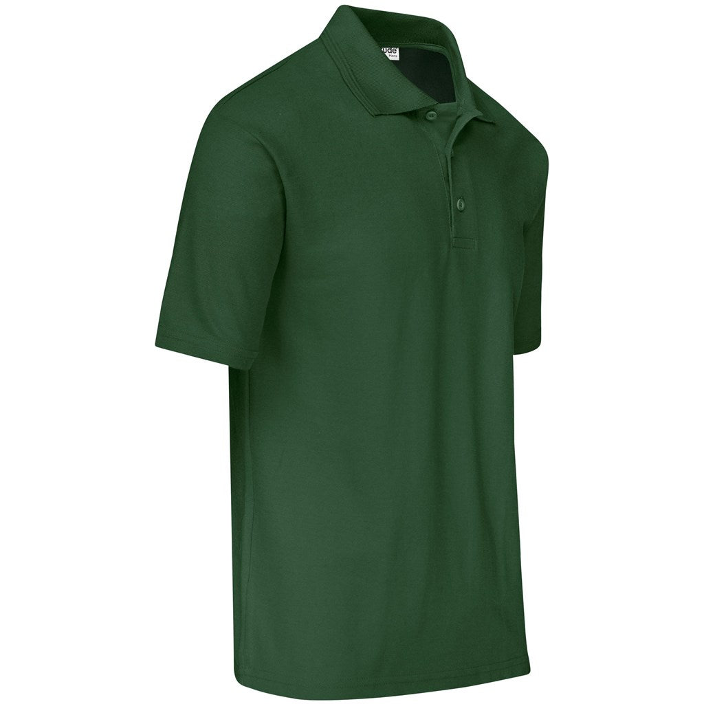 Mens Basic Pique Golf Shirt in Dark Green - Print Fast Express