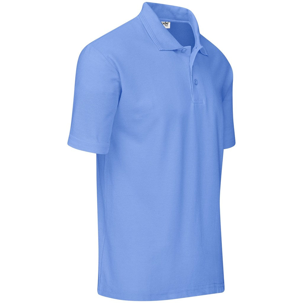 Mens Basic Pique Golf Shirt in Light Blue - Print Fast Express