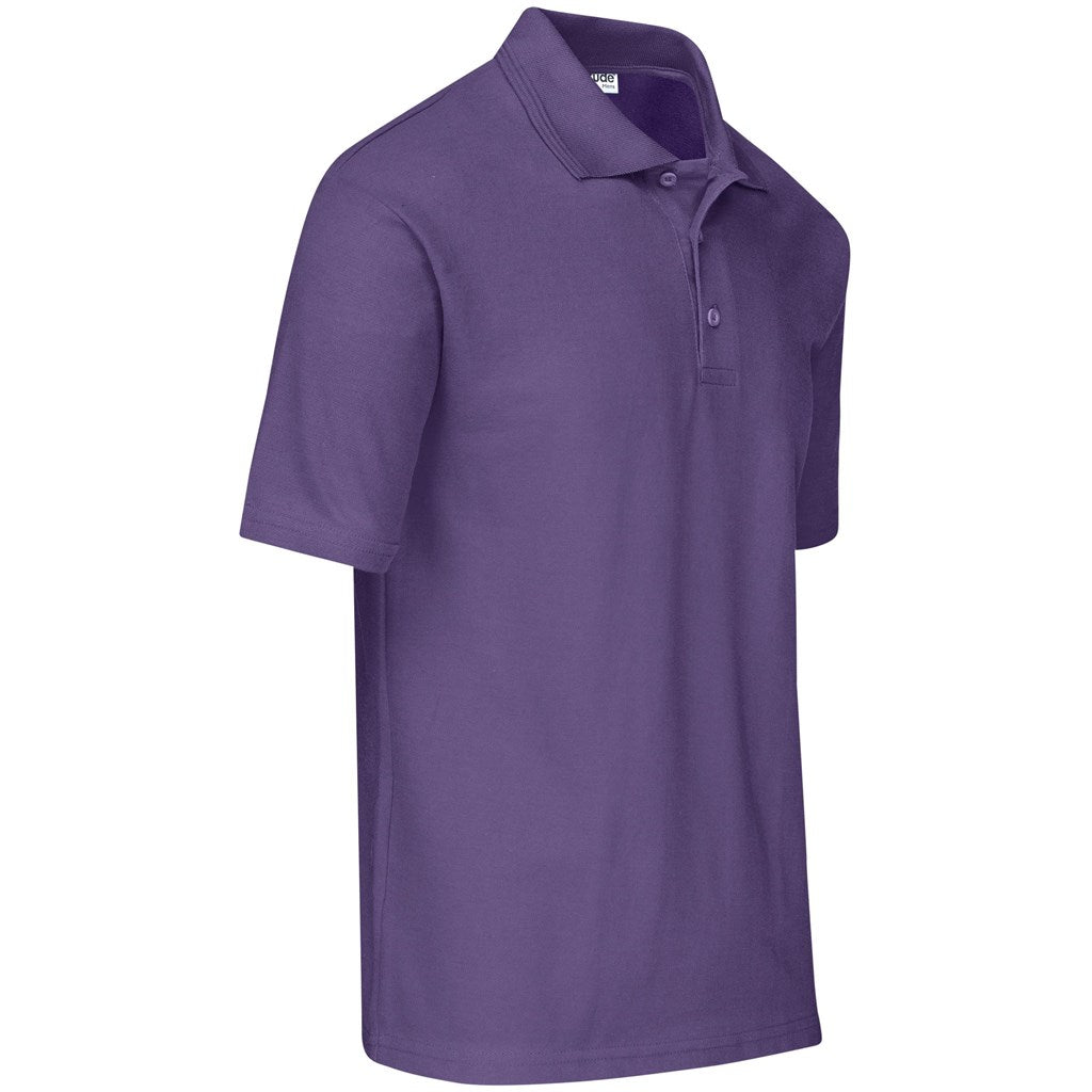 Mens Basic Pique Golf Shirt in Purple - Print Fast Express