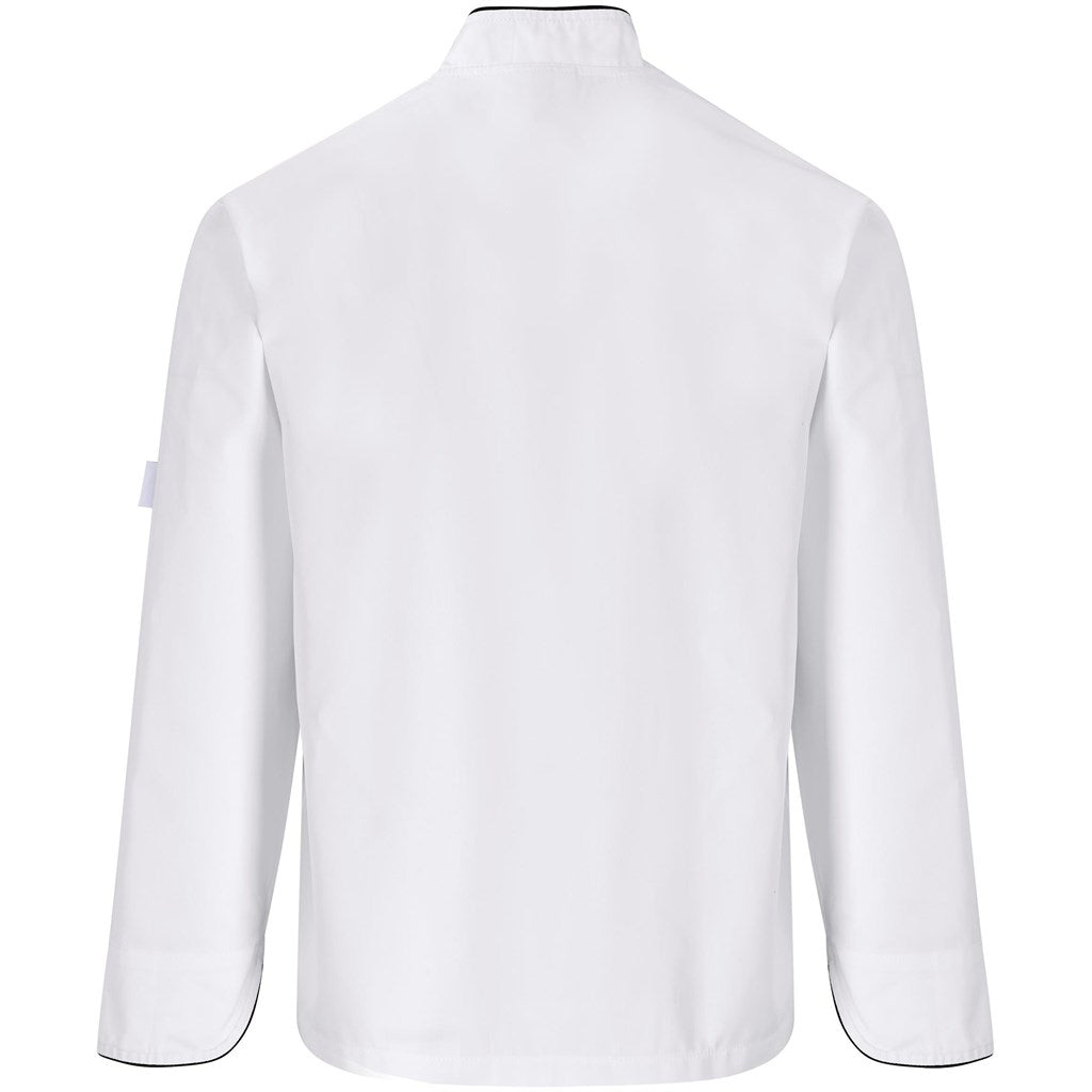 Unisex Long Sleeve Dijon Chef Jacket in White - Print Fast Express
