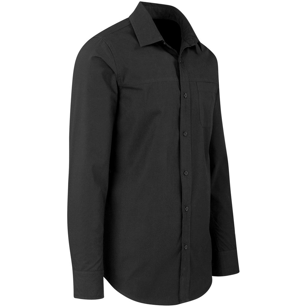 Mens Long Sleeve Empire Shirt in Black - Print Fast Express