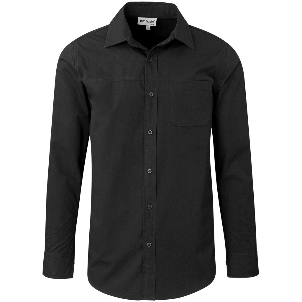 Mens Long Sleeve Empire Shirt in Black — Print Fast Express