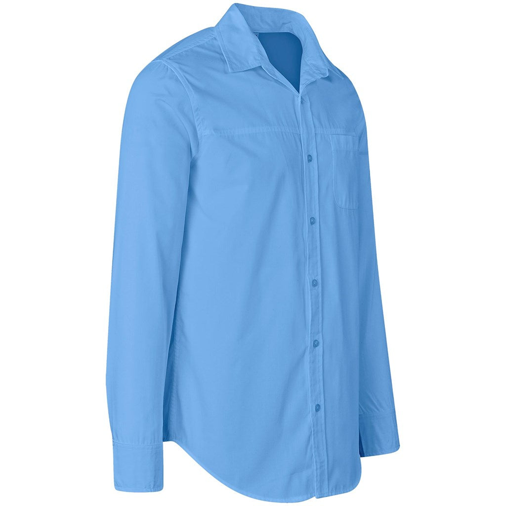 Mens Long Sleeve Empire Shirt in Sky Blue - Print Fast Express