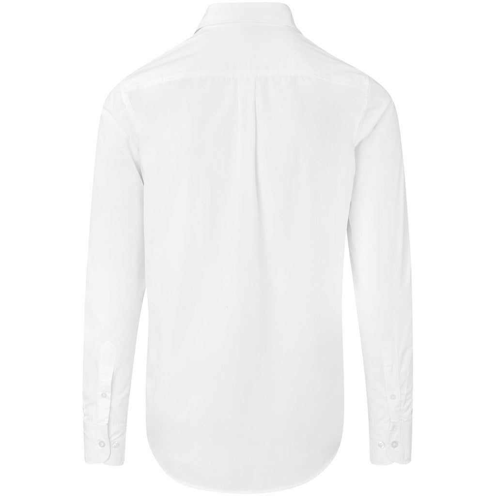 Mens Long Sleeve Empire Shirt in White - Print Fast Express
