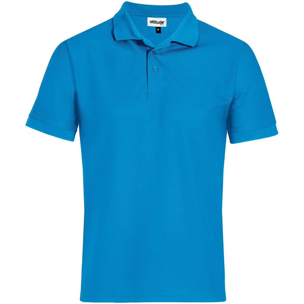 Mens Exhibit Golf Shirt in Aqua — Print Fast Express