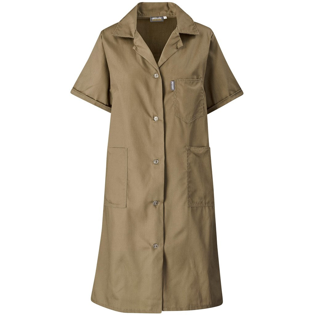 Marriot Polycotton Housecoat in Khaki — Print Fast Express