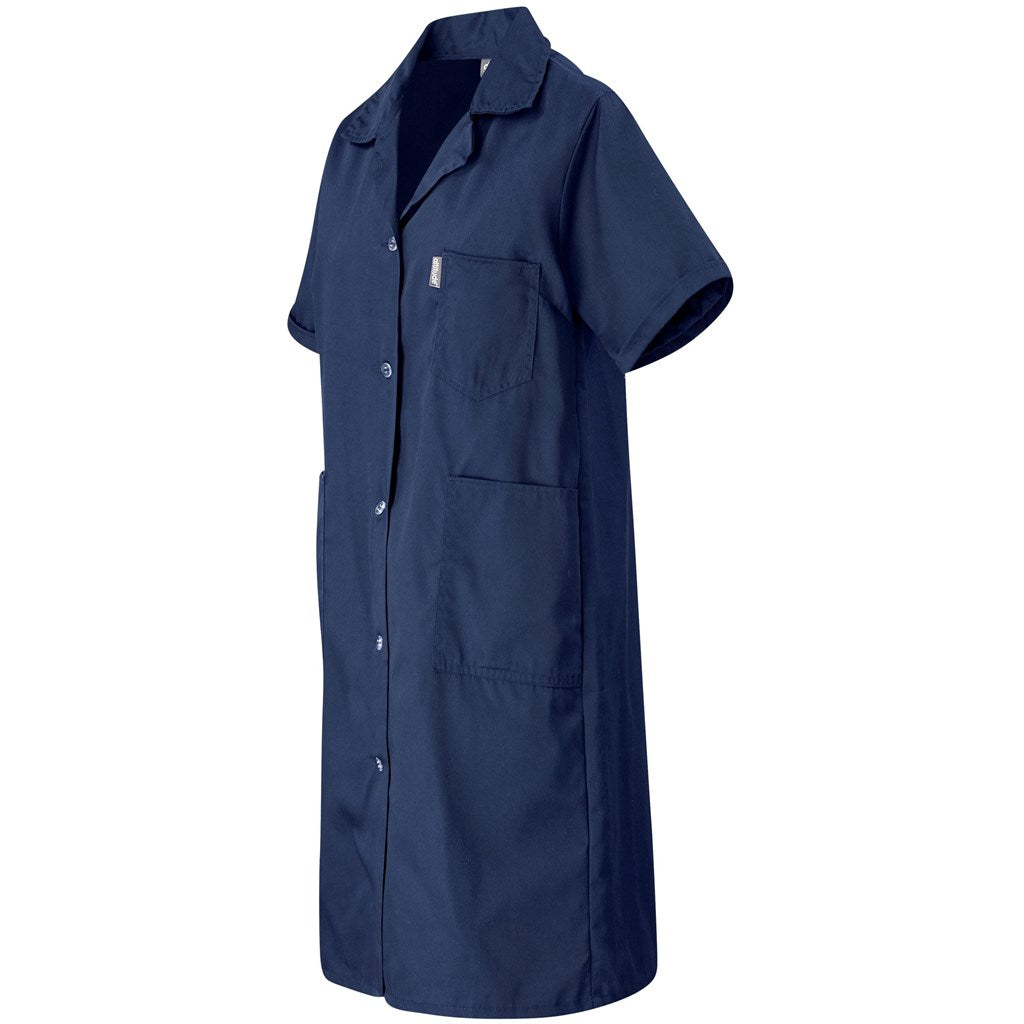 Marriot Polycotton Housecoat in Navy - Print Fast Express
