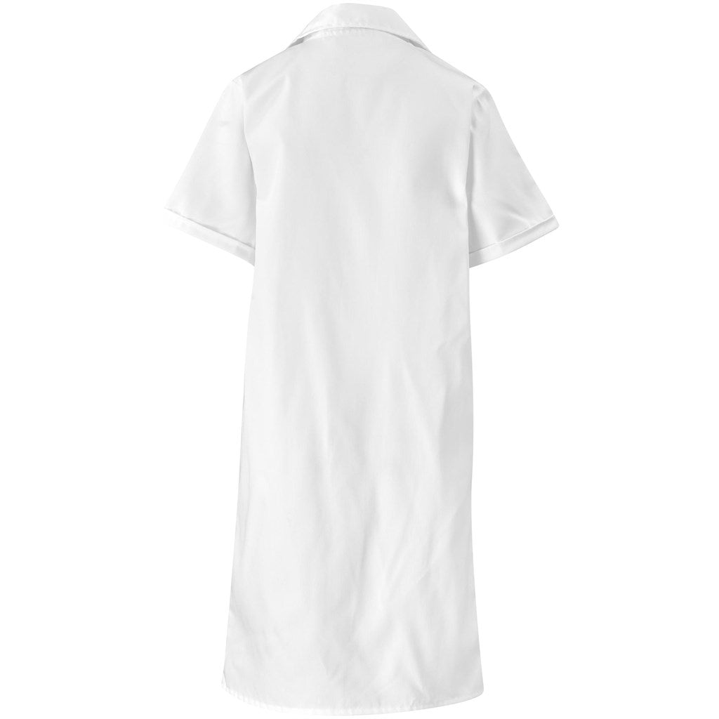 Marriot Polycotton Housecoat in White - Print Fast Express