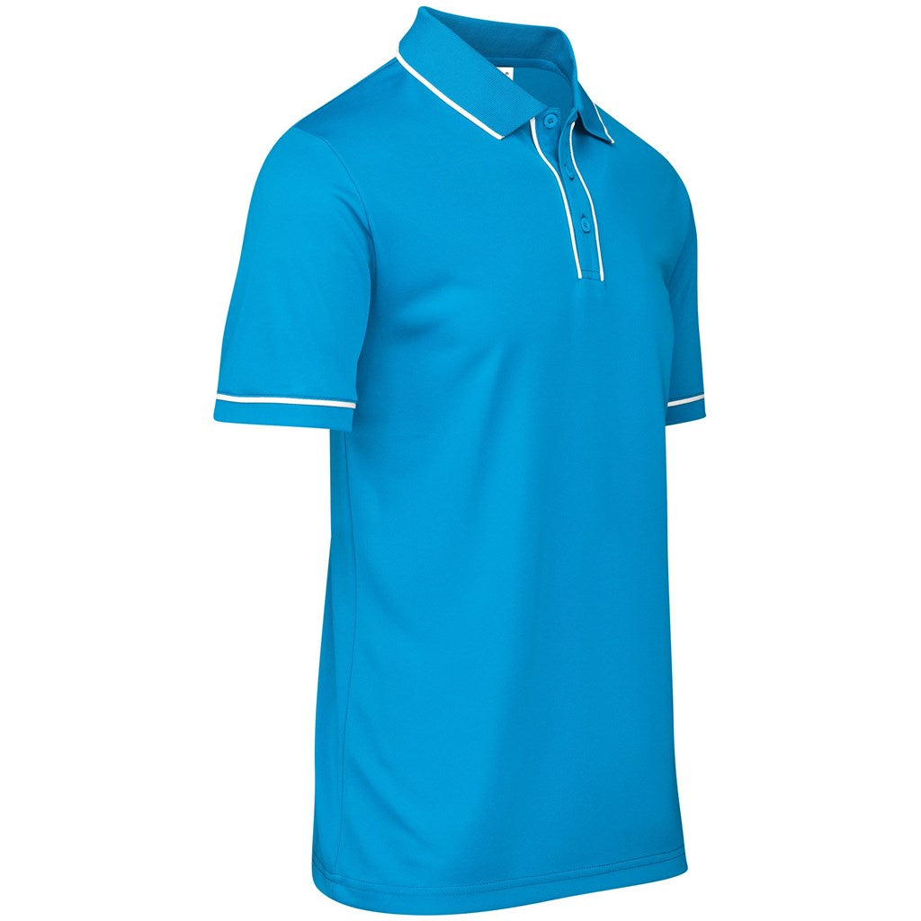 Mens Osaka Golf Shirt in Cyan - Print Fast Express
