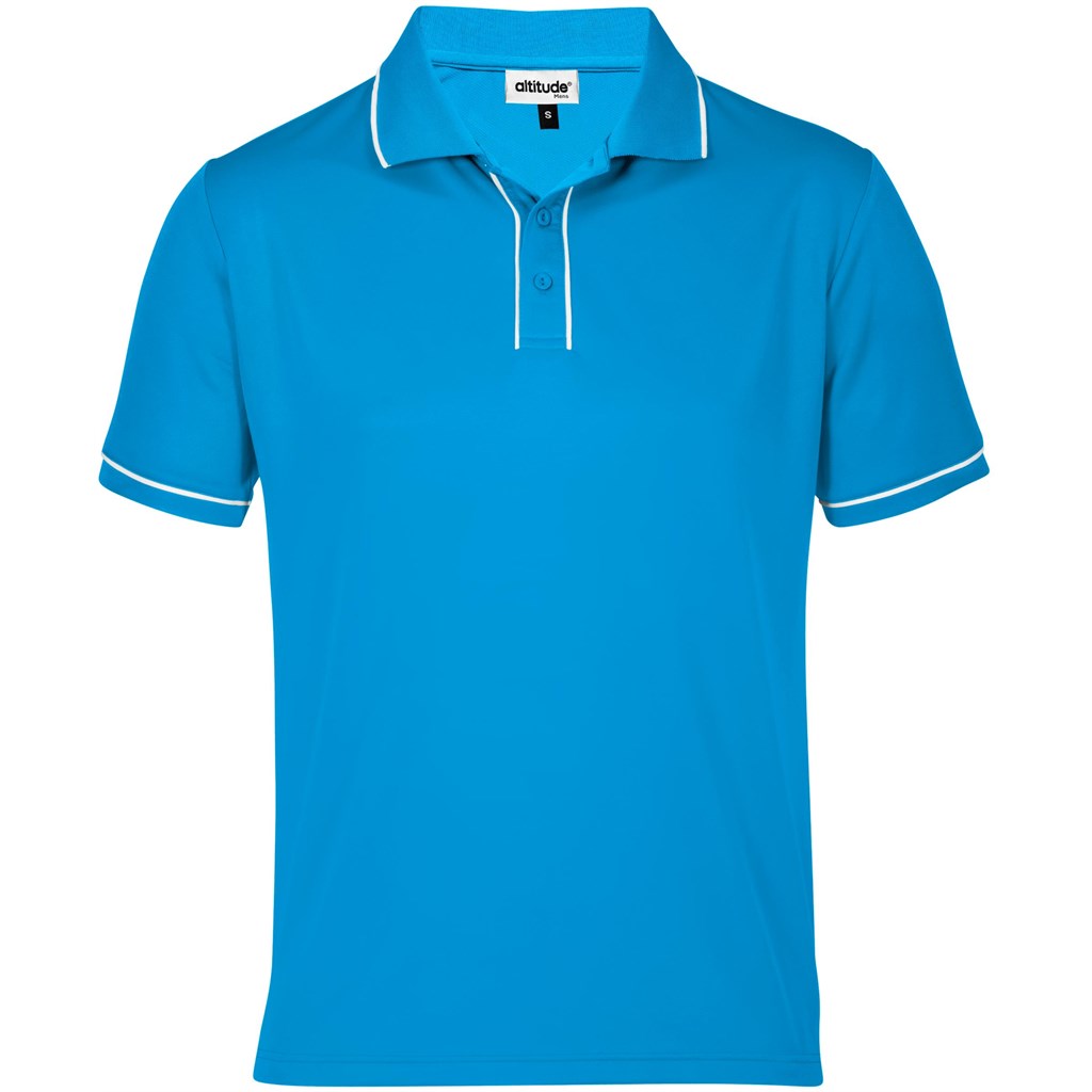 Mens Osaka Golf Shirt in Cyan — Print Fast Express
