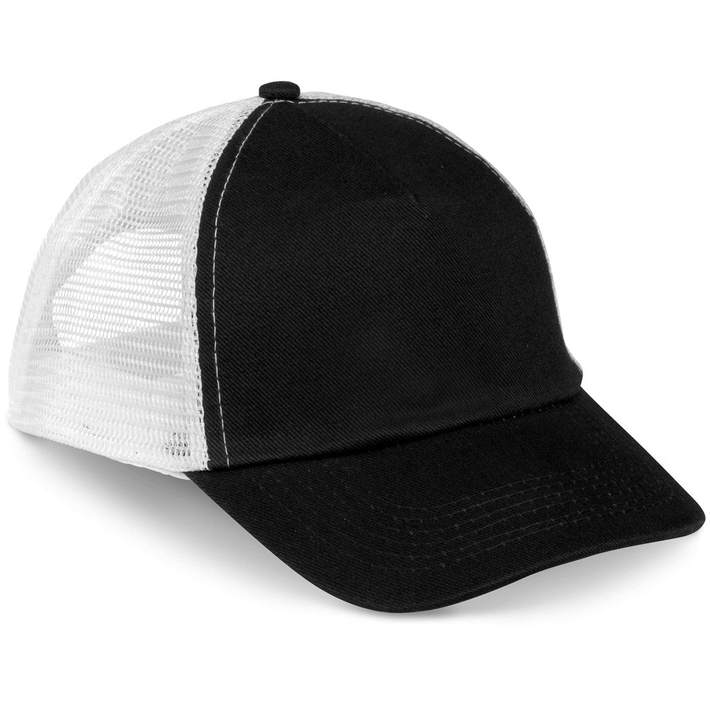 Trucker Cap - 5 Panel in Black White — Print Fast Express