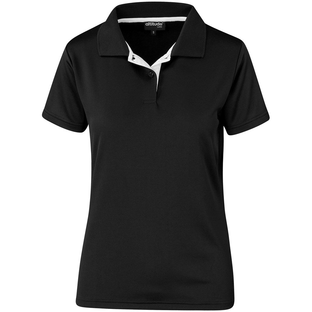 Ladies Tournament Golf Shirt in Black — Print Fast Express
