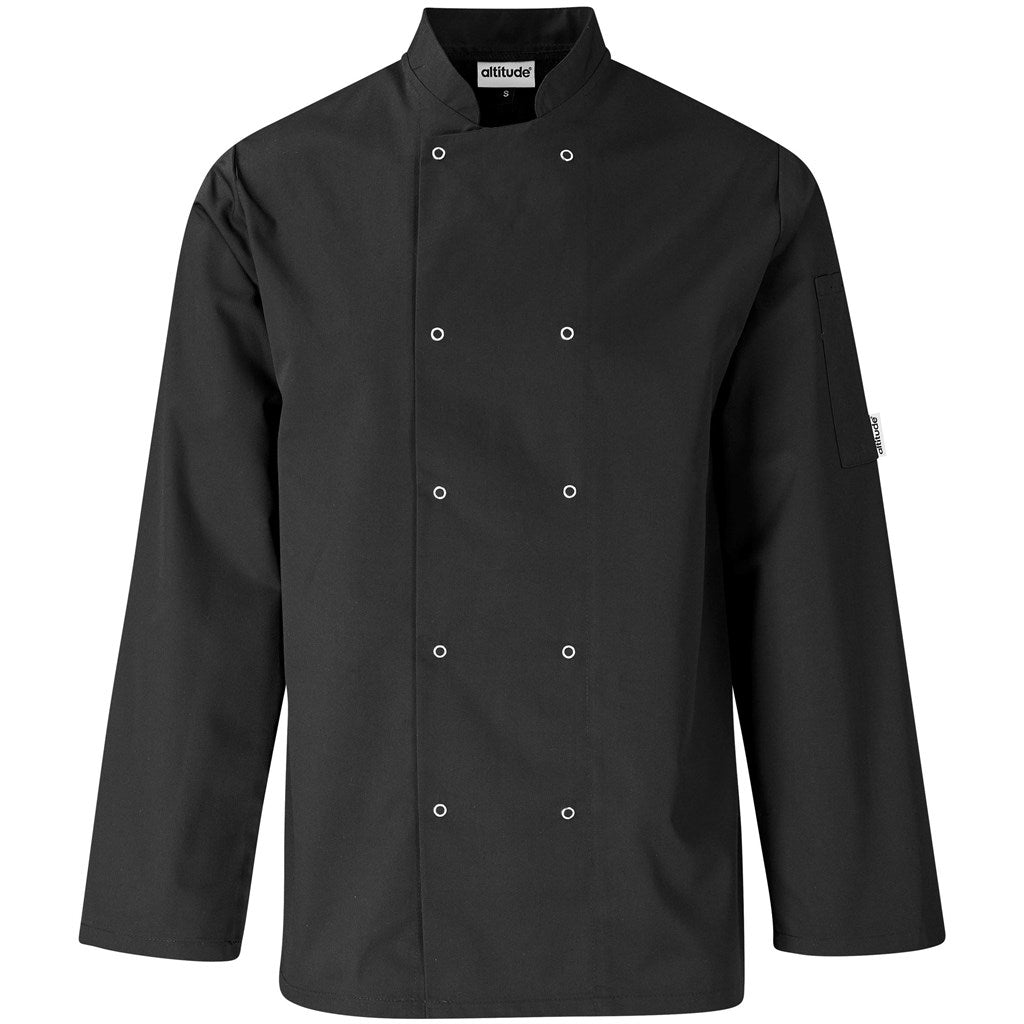 Unisex Long Sleeve Zest Chef Jacket in Black — Print Fast Express
