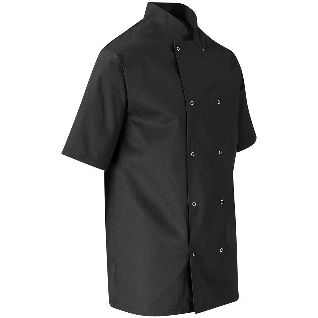 Unisex Short Sleeve Zest Chef Jacket in Black - Print Fast Express