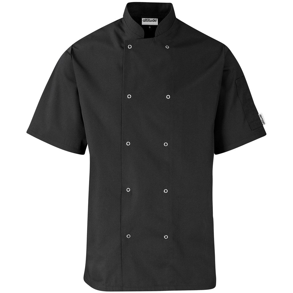 Unisex Short Sleeve Zest Chef Jacket in Black — Print Fast Express