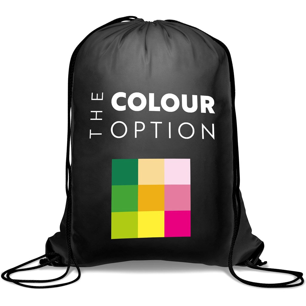Altitude Symphony 210D Drawstring Bag in Black — Print Fast Express