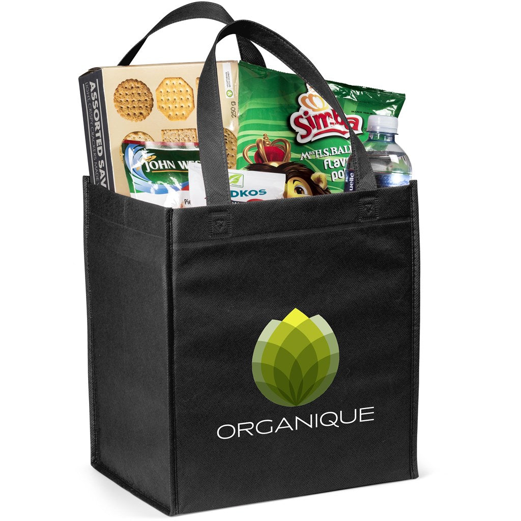 Gala Non-Woven Shopper in Black — Print Fast Express