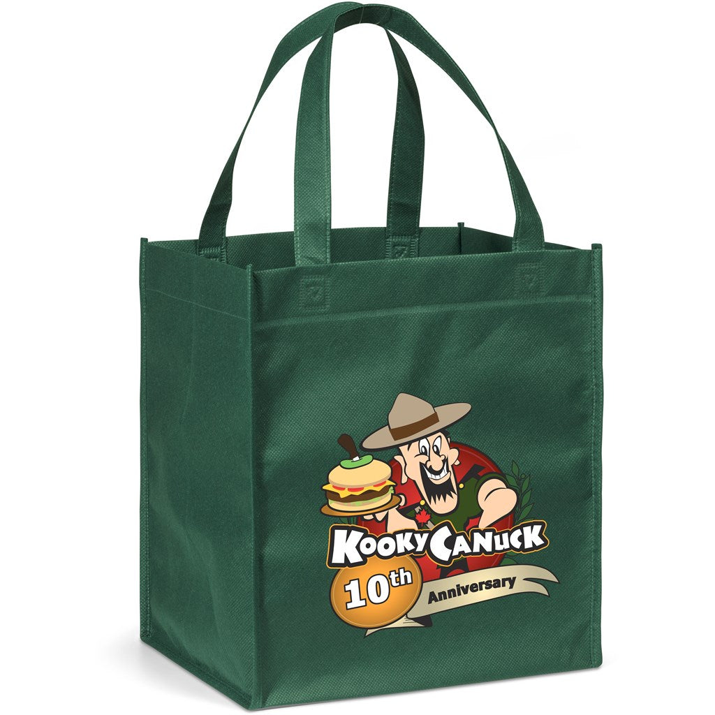 Gala Non-Woven Shopper in Dark Green — Print Fast Express