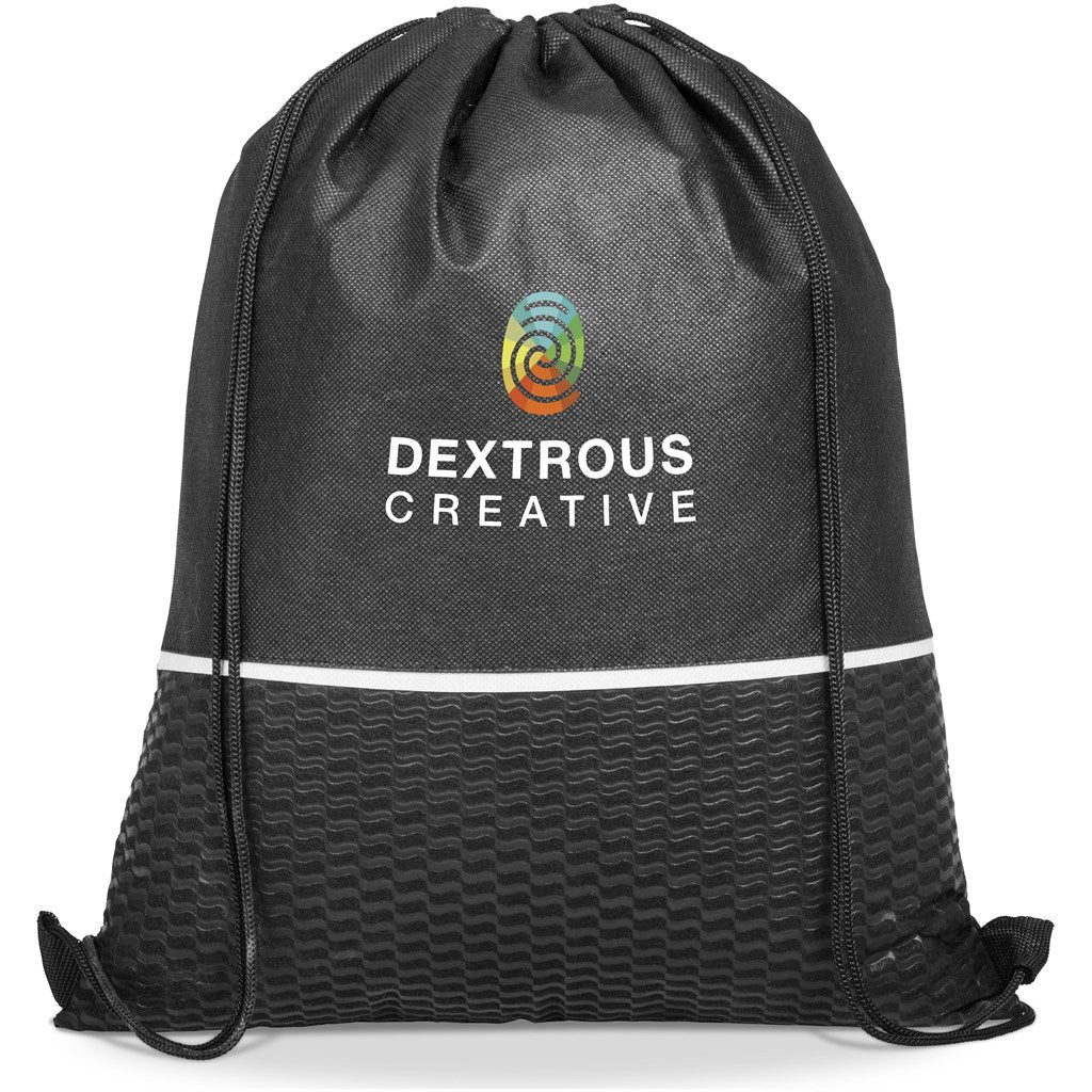 Altitude Brighton Non-Woven Drawstring Bag in Black — Print Fast Express
