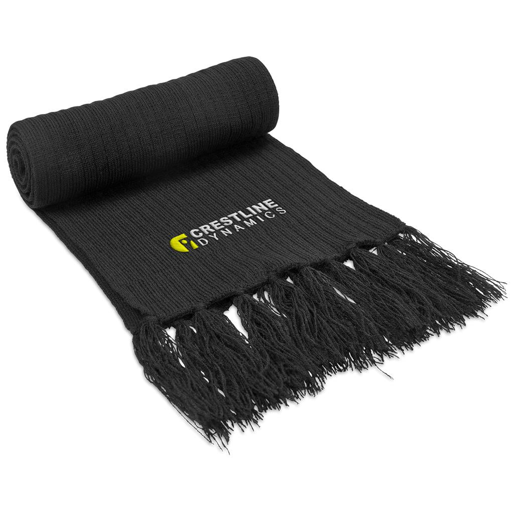 Nebraska Acrylic Scarf in Black — Print Fast Express