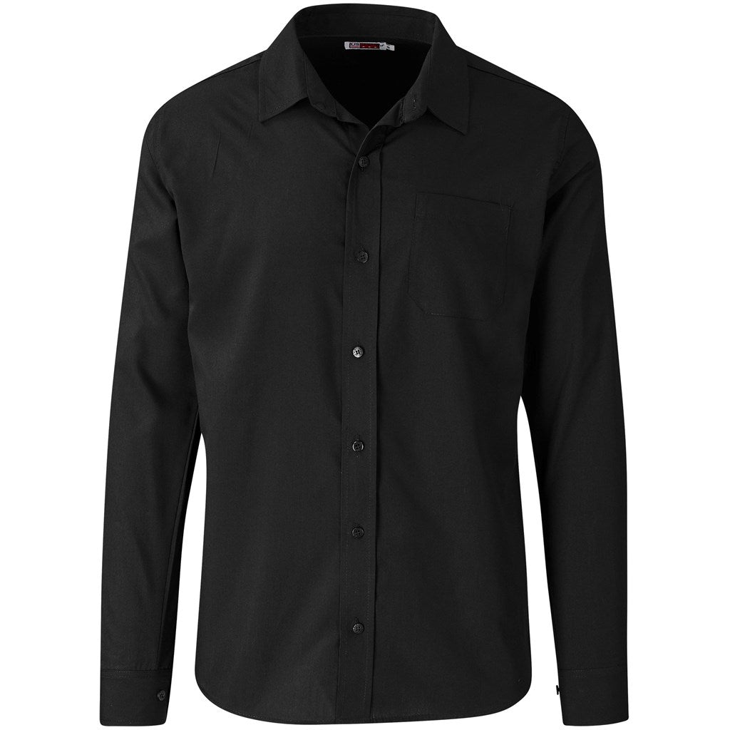 Mens Long Sleeve Kensington Shirt in Black — Print Fast Express