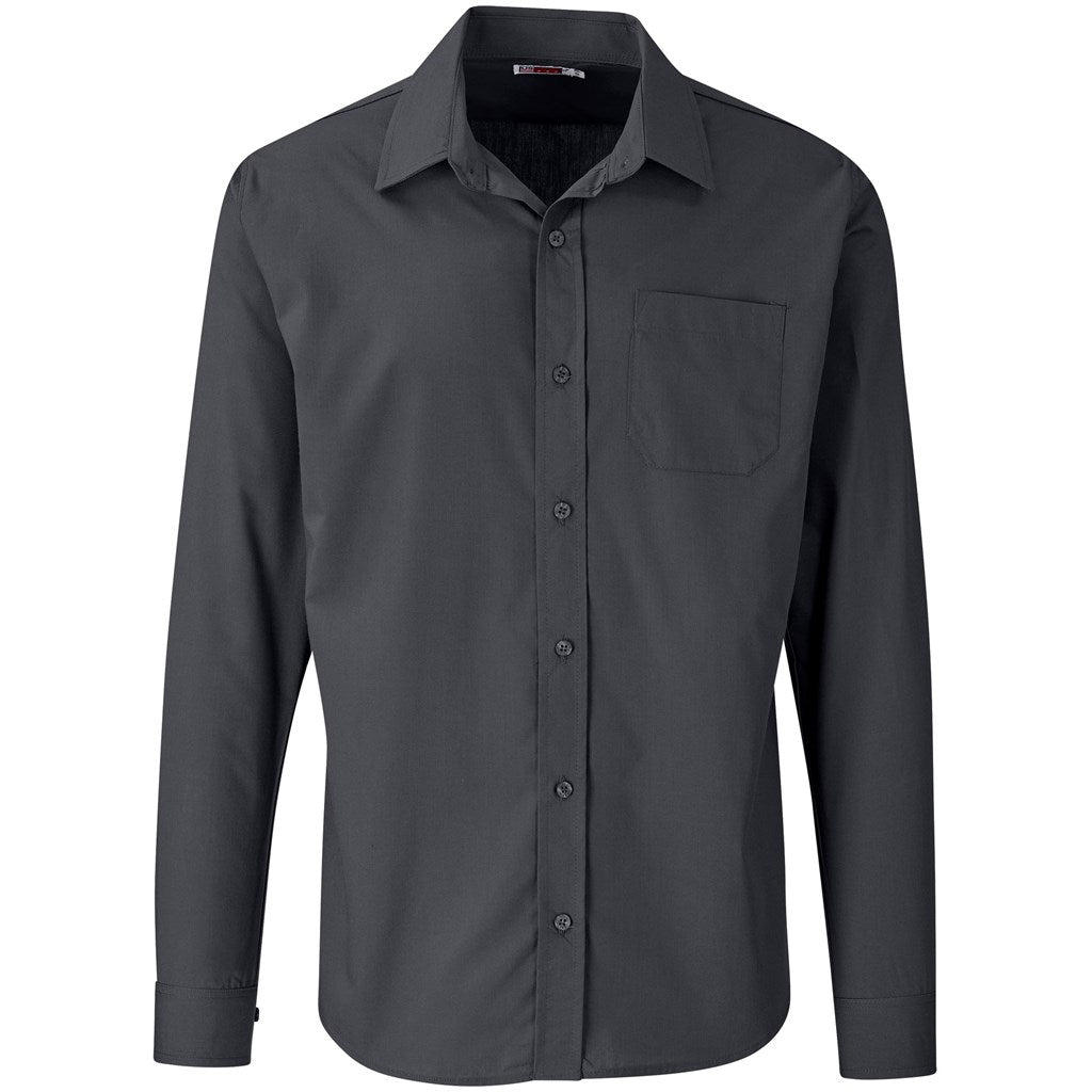 Mens Long Sleeve Kensington Shirt in Grey — Print Fast Express