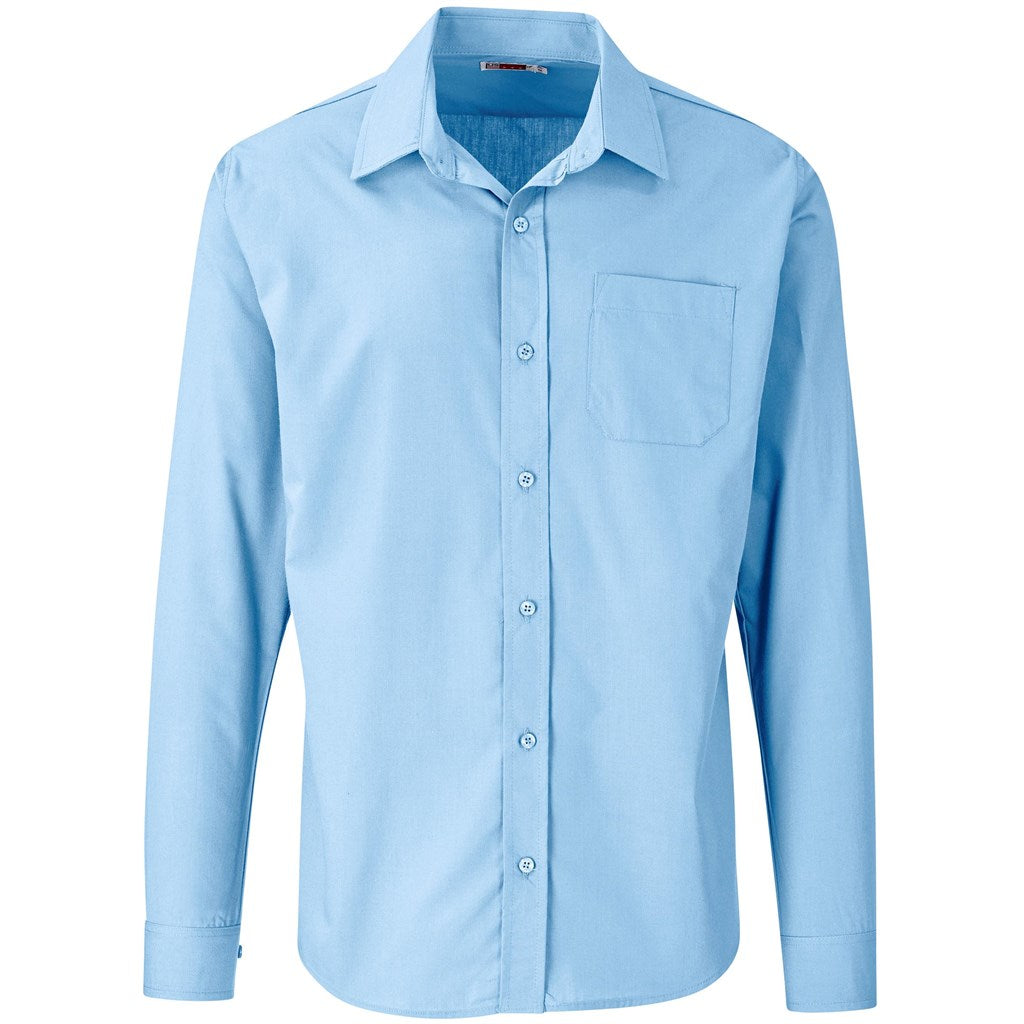 Mens Long Sleeve Kensington Shirt in Light Blue — Print Fast Express