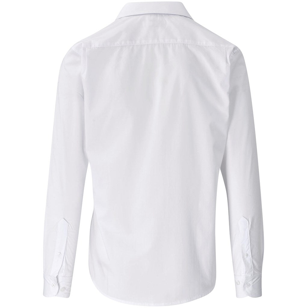Mens Long Sleeve Kensington Shirt in White - Print Fast Express