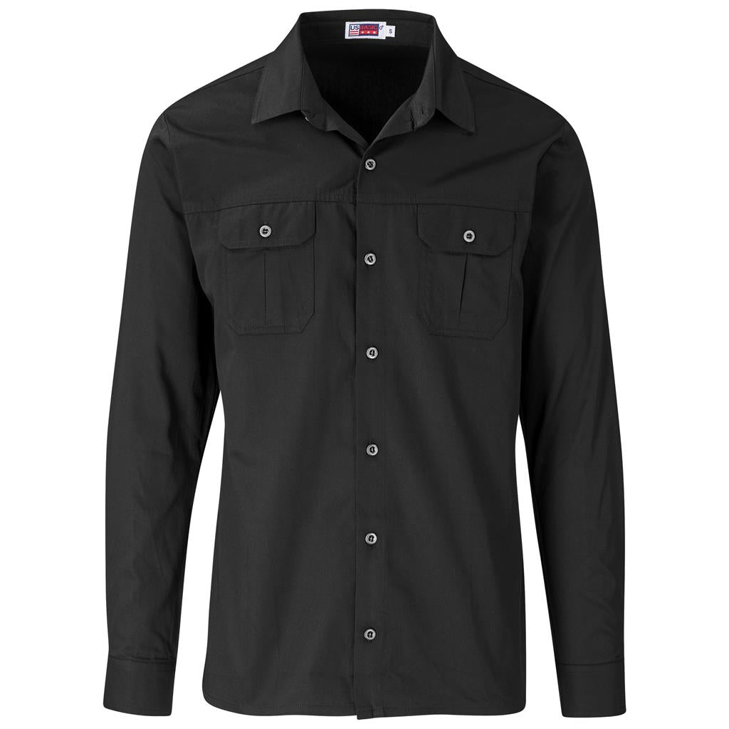 Mens Long Sleeve Wildstone Shirt in Black — Print Fast Express