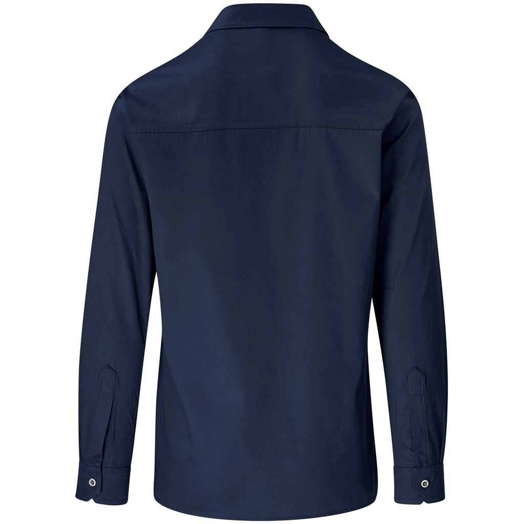 Mens Long Sleeve Wildstone Shirt in Navy - Print Fast Express