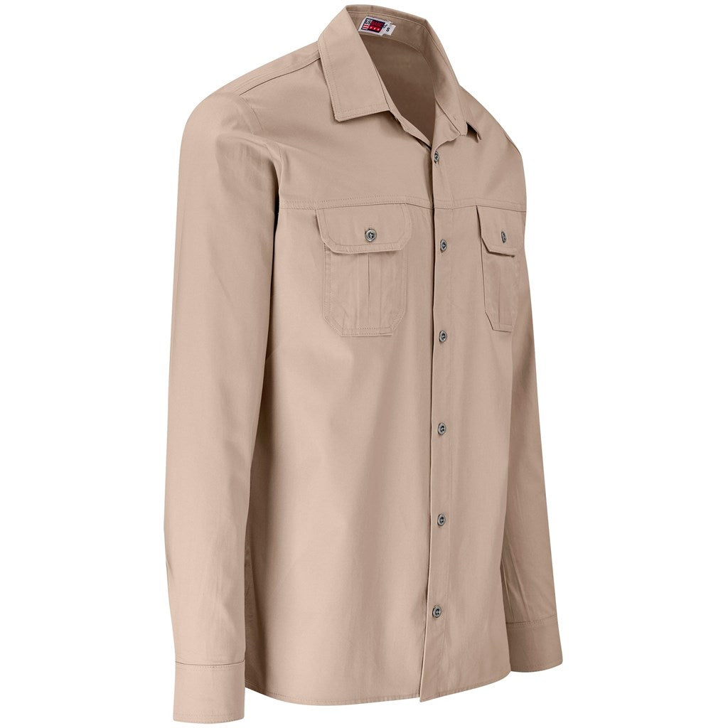 Mens Long Sleeve Wildstone Shirt in Stone - Print Fast Express