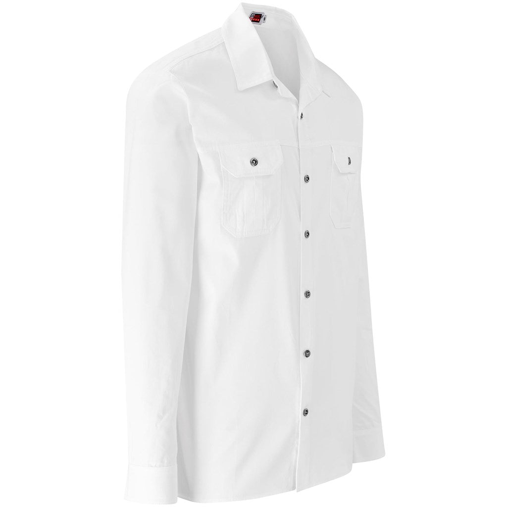 Mens Long Sleeve Wildstone Shirt in White - Print Fast Express