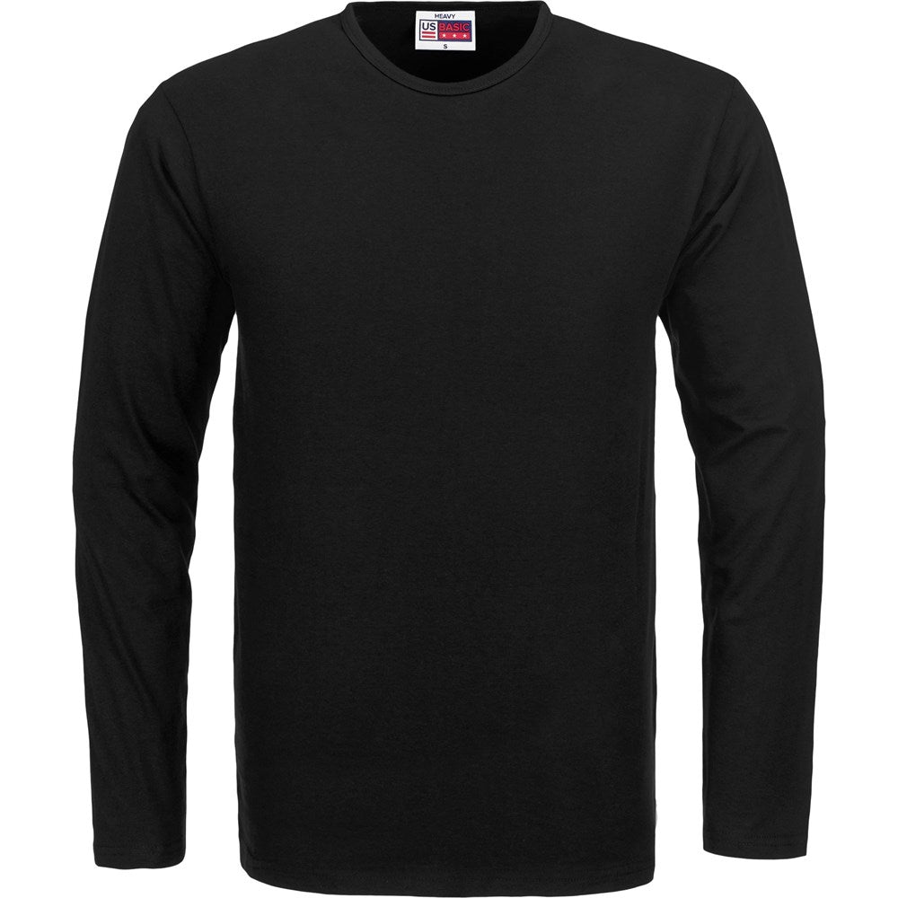 Mens Long Sleeve Portland T-Shirt in Black — Print Fast Express