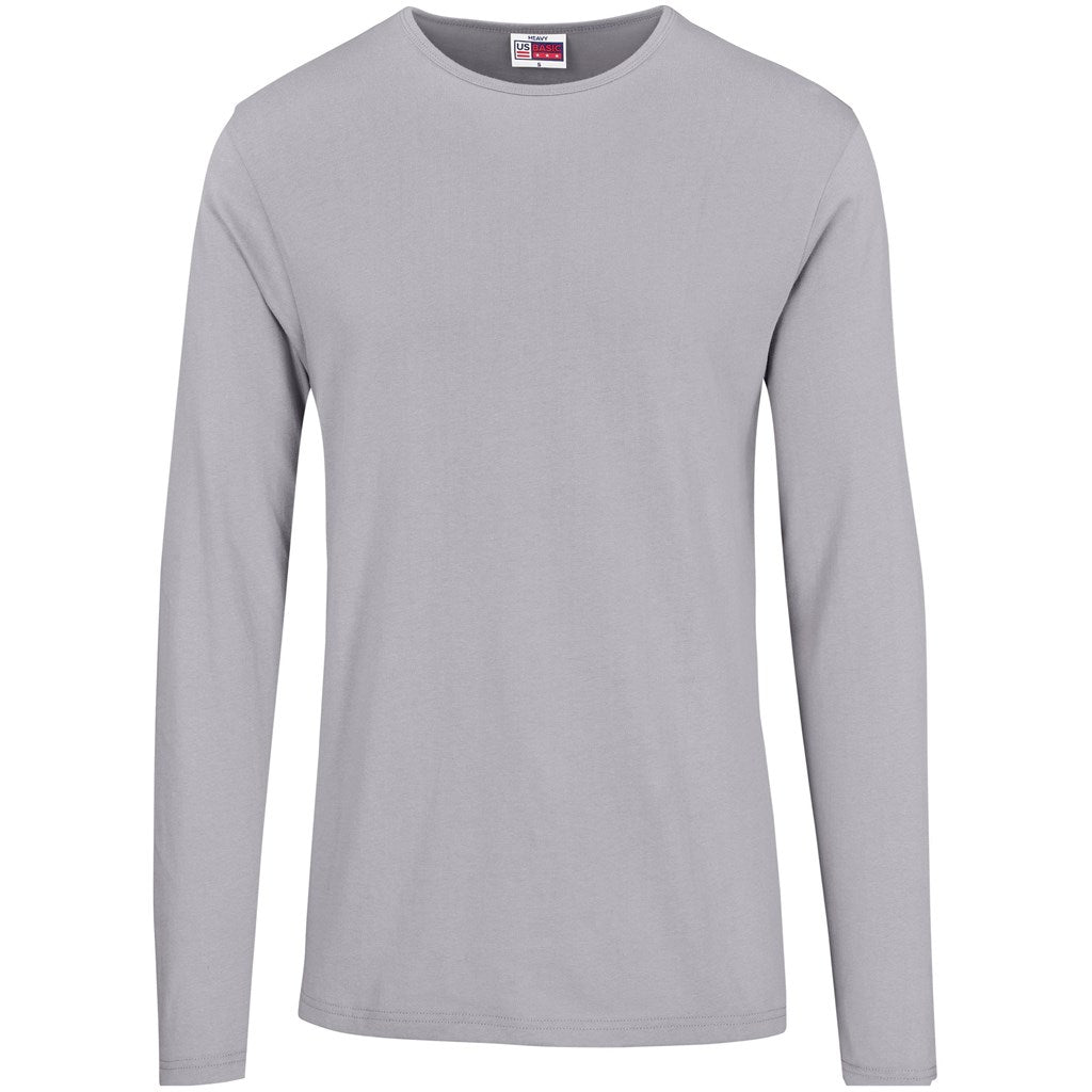 Mens Long Sleeve Portland T-Shirt in Grey — Print Fast Express