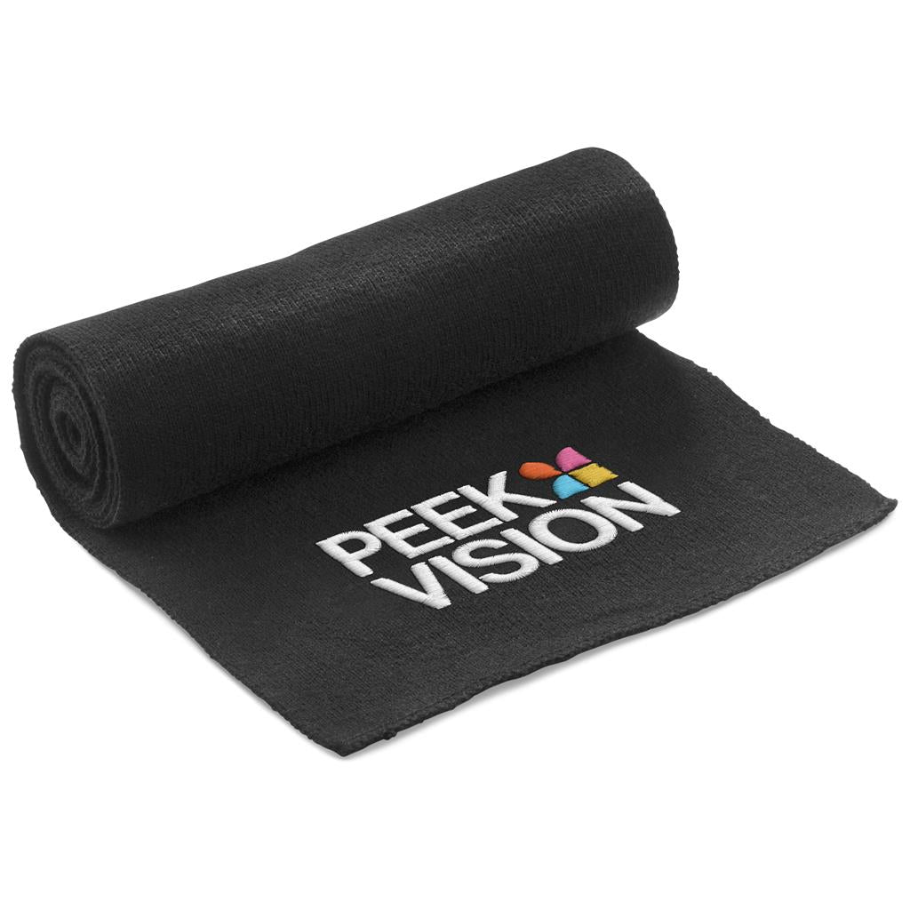 Team Acrylic Scarf in Black — Print Fast Express